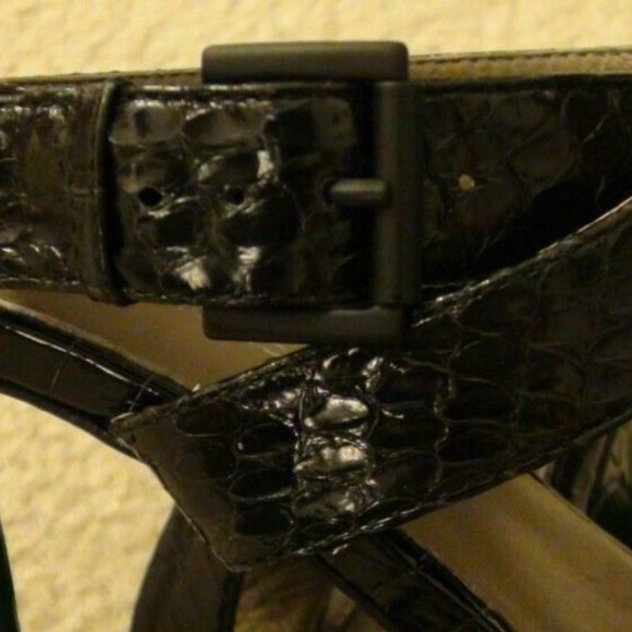 Lisa for Donald Pliner Deryk Black Suede Platform Sandal Heels 8.5M MSRP $285 - Picture 10 of 12